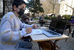 Student Working Outside - Milan