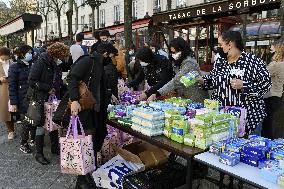 Distribution Of Basic Necessities To Students - Paris