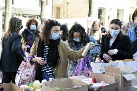 Distribution Of Basic Necessities To Students - Paris