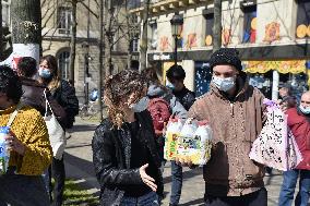 Distribution Of Basic Necessities To Students - Paris