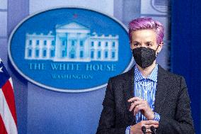 US President Joe Biden participates in an event to mark Equal Pay Day