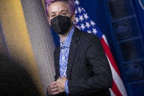 US President Joe Biden participates in an event to mark Equal Pay Day