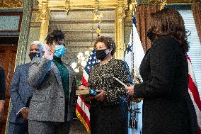 VP Harris OMB Director Young Swearing-in in Washington