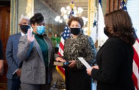 VP Harris OMB Director Young Swearing-in in Washington