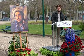 Commemorative plaque in honor of the Afghan commander Ahmad Shah Massoud - Paris