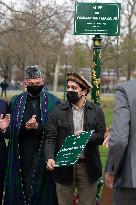 Commemorative plaque in honor of the Afghan commander Ahmad Shah Massoud - Paris