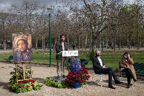 Commemorative plaque in honor of the Afghan commander Ahmad Shah Massoud - Paris