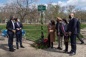 Commemorative plaque in honor of the Afghan commander Ahmad Shah Massoud - Paris