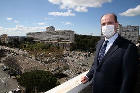 Jean Castex at the Pissevin popular neighbourhood in Nimes