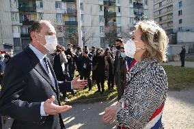 Jean Castex at the Pissevin popular neighbourhood in Nimes