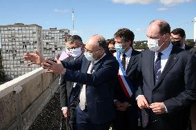 Jean Castex at the Pissevin popular neighbourhood in Nimes