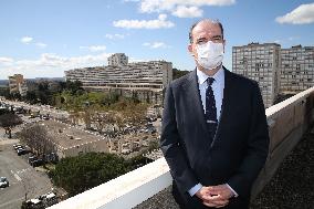 Jean Castex at the Pissevin popular neighbourhood in Nimes