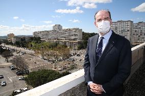 Jean Castex at the Pissevin popular neighbourhood in Nimes