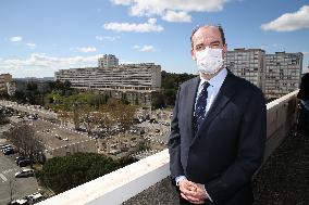 Jean Castex at the Pissevin popular neighbourhood in Nimes