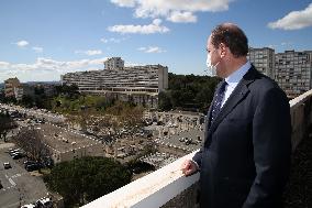 Jean Castex at the Pissevin popular neighbourhood in Nimes