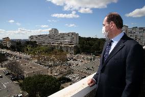 Jean Castex at the Pissevin popular neighbourhood in Nimes