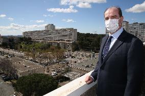 Jean Castex at the Pissevin popular neighbourhood in Nimes