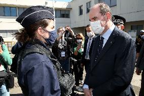 Jean Castex visits Police headquarter - Nimes