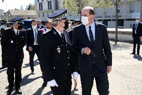 Jean Castex visits Police headquarter - Nimes