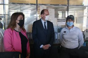 Jean Castex visits Police headquarter - Nimes