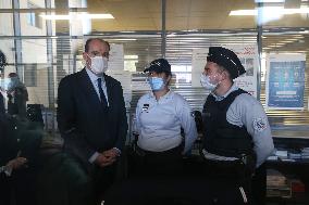 Jean Castex visits Police headquarter - Nimes