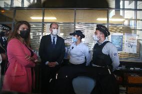 Jean Castex visits Police headquarter - Nimes