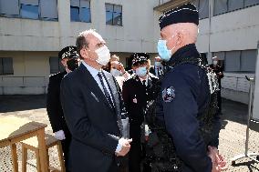 Jean Castex visits Police headquarter - Nimes