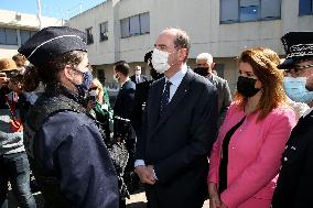 Jean Castex visits Police headquarter - Nimes