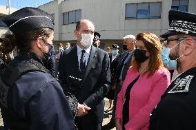 Jean Castex visits Police headquarter - Nimes