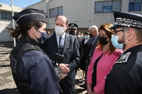 Jean Castex visits Police headquarter - Nimes