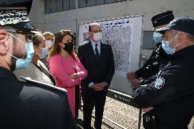 Jean Castex visits Police headquarter - Nimes