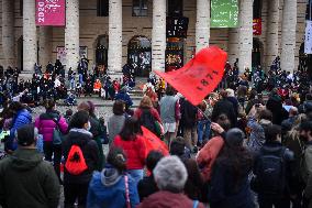 Protesters occupy Paris theatres to protest against Covid-19 shutdowns.