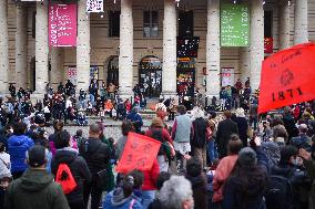 Protesters occupy Paris theatres to protest against Covid-19 shutdowns.