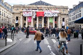 Protesters occupy Paris theatres to protest against Covid-19 shutdowns.