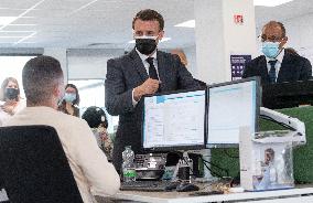 Macron visits a Social security insurance center - Creteil