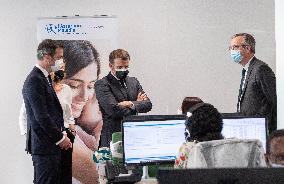 Macron visits a Social security insurance center - Creteil