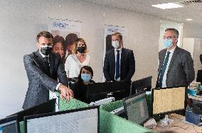 Macron visits a Social security insurance center - Creteil