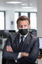 Macron visits a Social security insurance center - Creteil