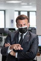 Macron visits a Social security insurance center - Creteil