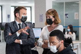 Macron visits a Social security insurance center - Creteil