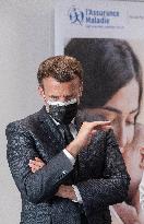 Macron visits a Social security insurance center - Creteil