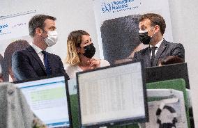 Macron visits a Social security insurance center - Creteil