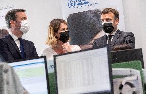Macron visits a Social security insurance center - Creteil