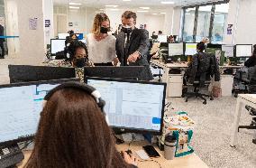 Macron visits a Social security insurance center - Creteil