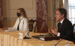 Secretary Of State Blinken Holds A Virtual Meeting - Washington