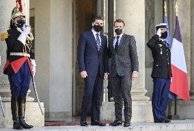 President Macron Meets President of Iraqi Kurdistan - Paris