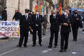 Alitalia workers protest - Rome