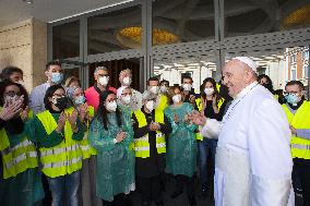 Pope spends name-day with poor receiving Covid-19 vaccine