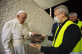 Pope spends name-day with poor receiving Covid-19 vaccine