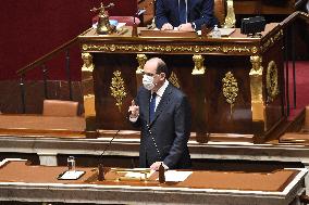 PM Castex Addresses The Parliament - Paris